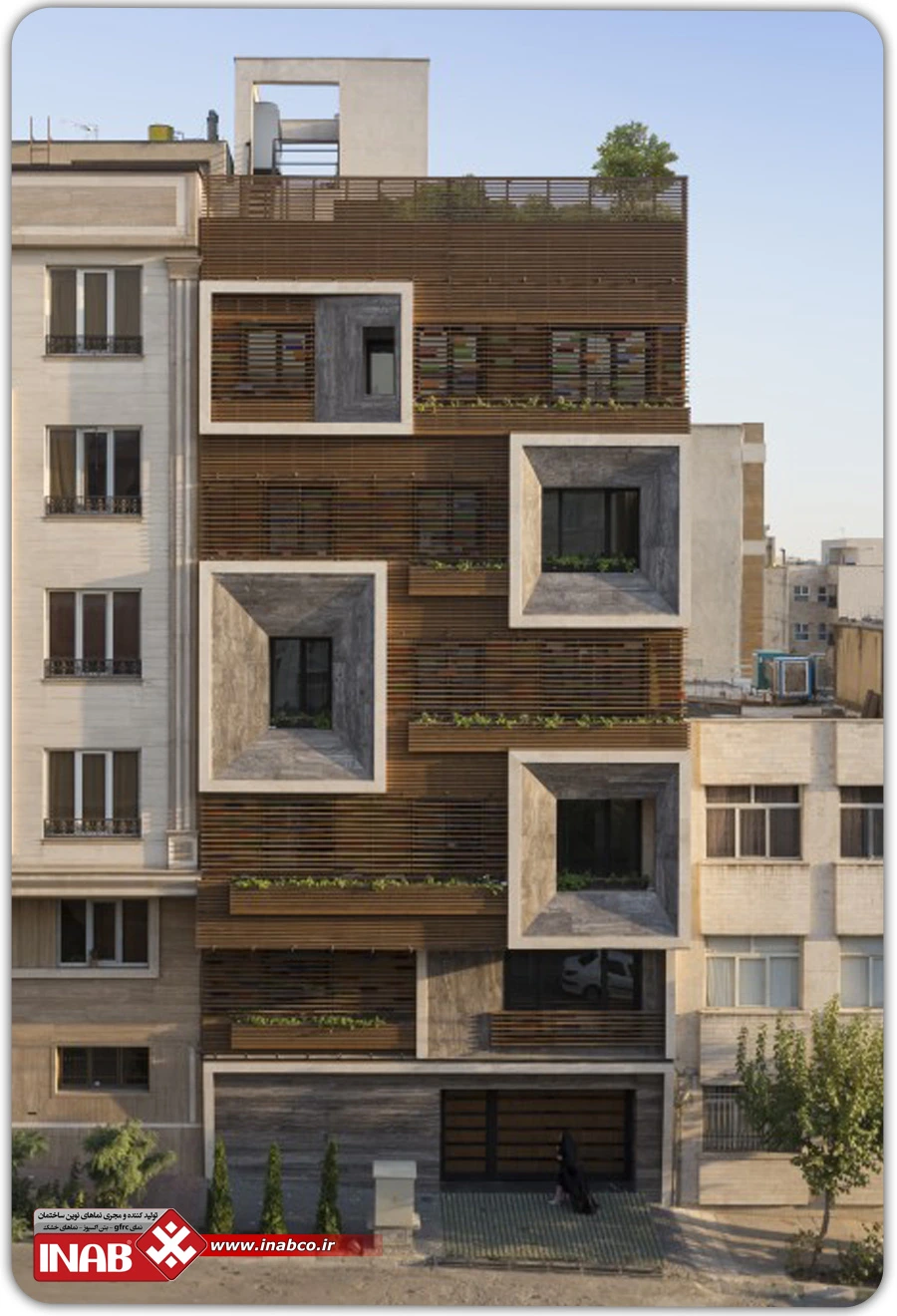 نمای سنگ ساختمان دو طبقه - نمای ساختمان سه طبقه جنوبی