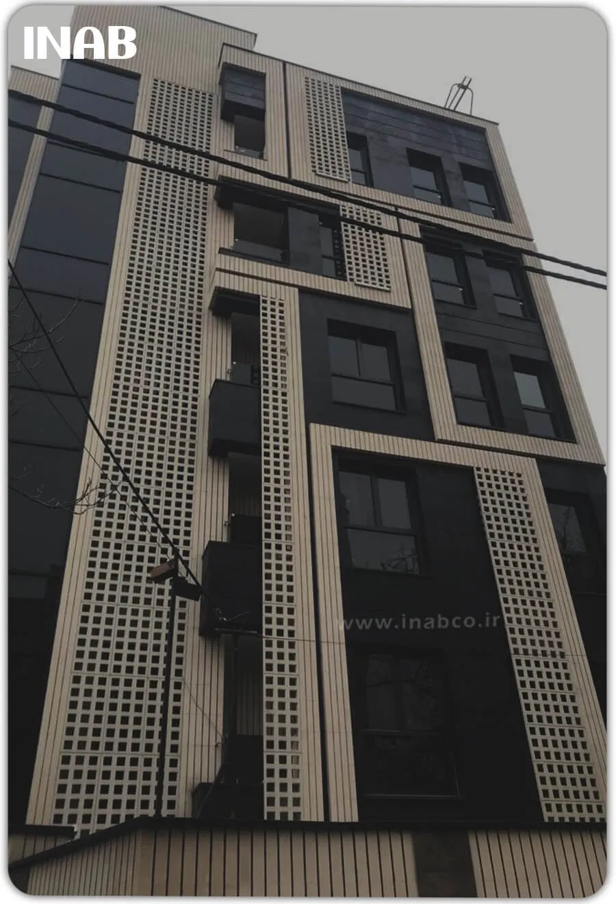 نمای جی ار سی - ساختمان 5 طبقه