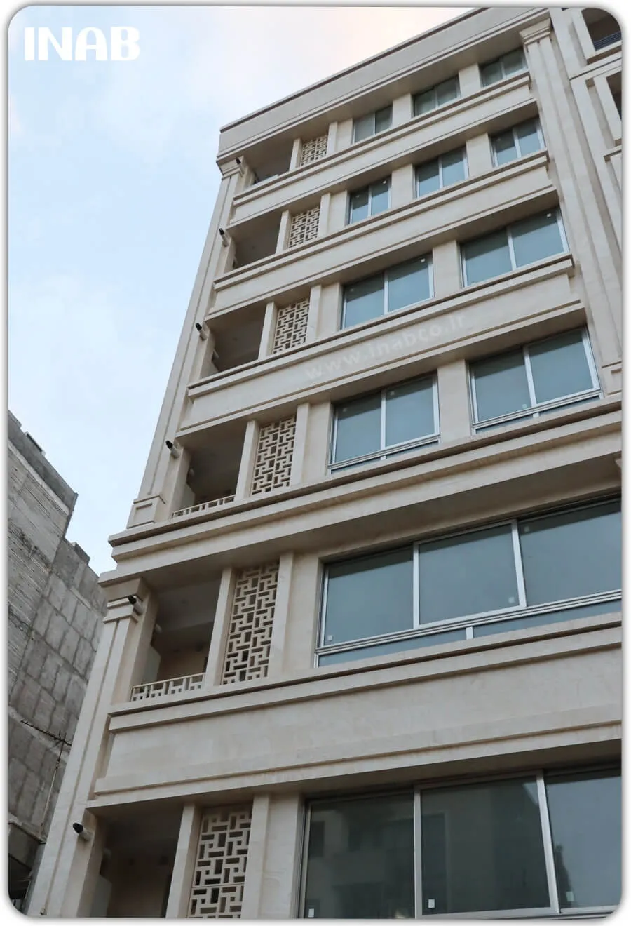 نمای ساختمان 5 طبقه - نمای ساختمان مسکونی