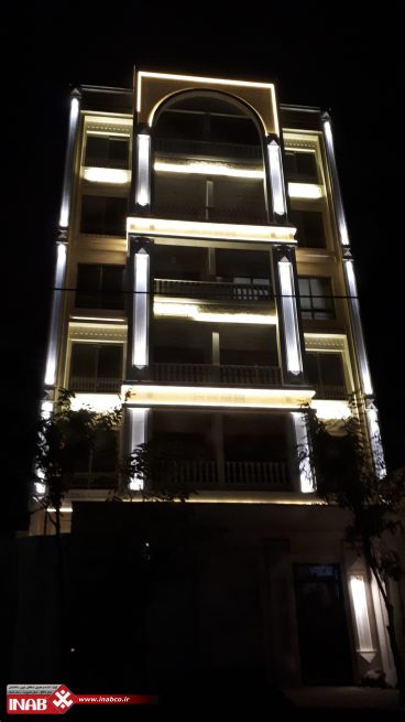 نمای ساختمان مسکونی | نورپردازی نمای ساختمان