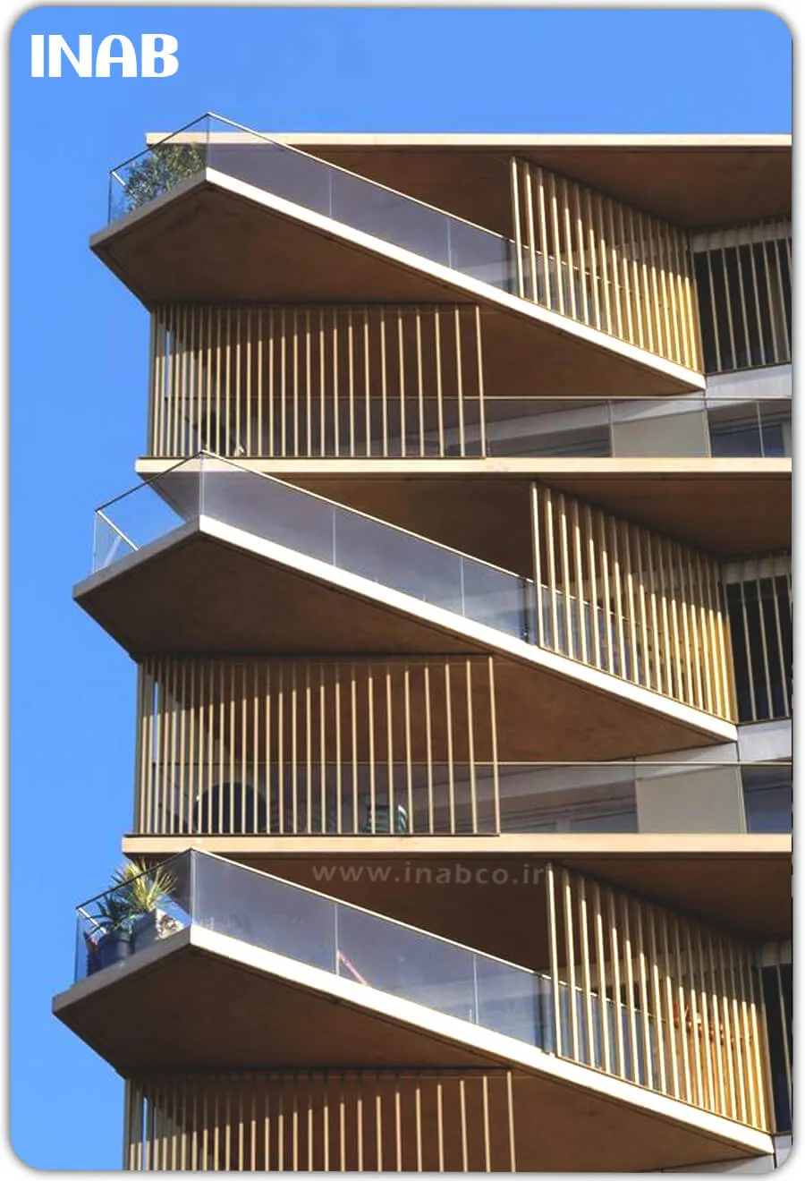 نمای ساختمان جدید - نمای چوب