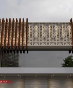 طراحی نمای ساختمان مدرن - ترکیب جی ار سی grc و ترموود