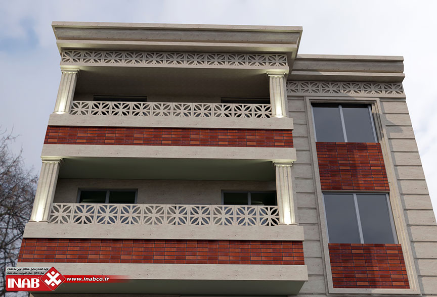 طراحی نمای ساختمان ویلایی دو طبقه