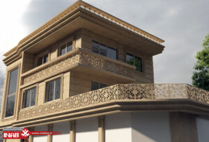طراحی نمای ساختمان ویلایی یک طبقه