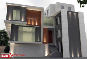 طراحی نمای ساختمان مسکونی - دوطبقه - ویلایی