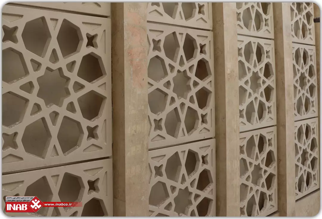 نمای جی ار سی grc مسجد فدائیان اسلام ایناب